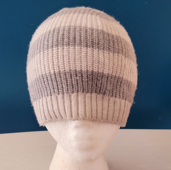 J Crew Women's Hat Size One Size Gray Striped Beanie Casual Outerwear - Picture 2 of 13